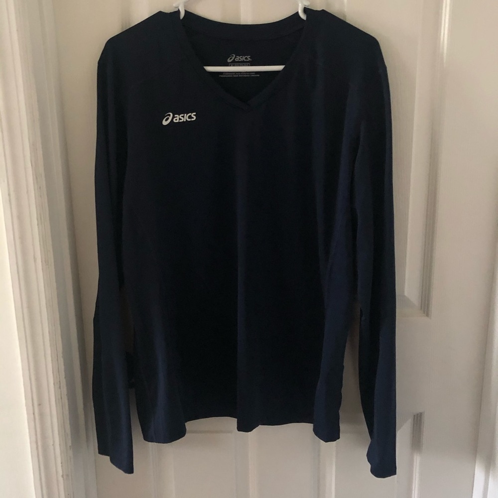 ASICS navy blue long sleeve workout shirt XL